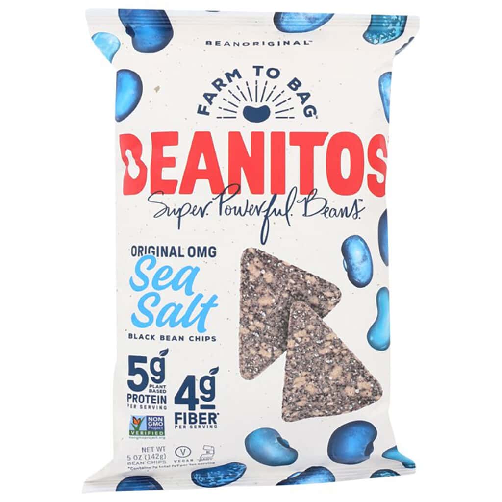 A pack of Beanitos black bean snacks.