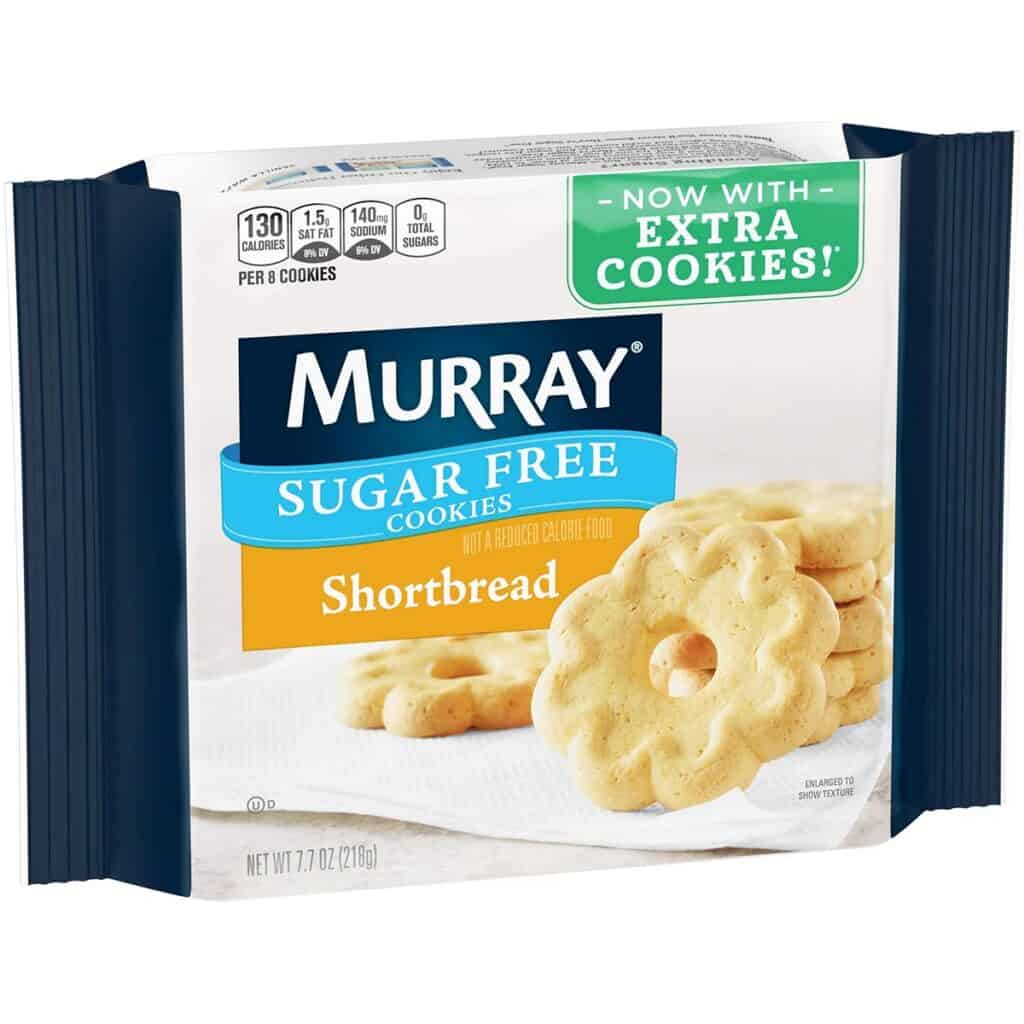 A product shot of a pack of Murray Sugar Free Shortbread cookies.